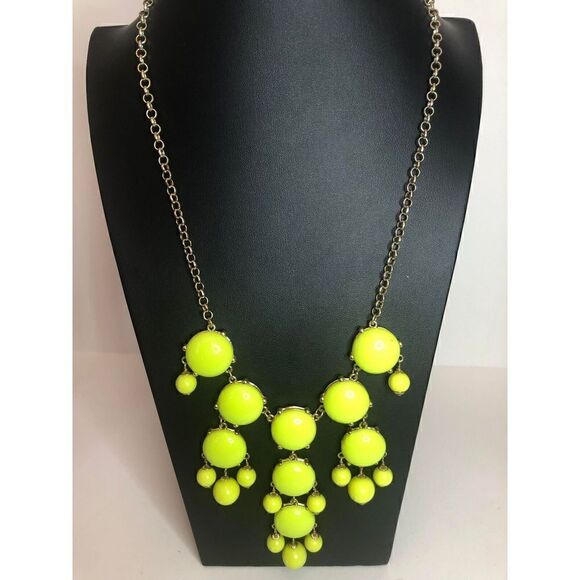 433 J. Crew Goldtone yellow dangle drop vintage necklace 22" - Picture 2 of 3